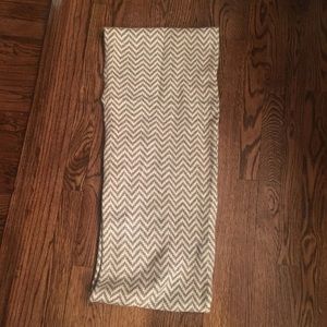 J. Crew white and grey infinity scarf.